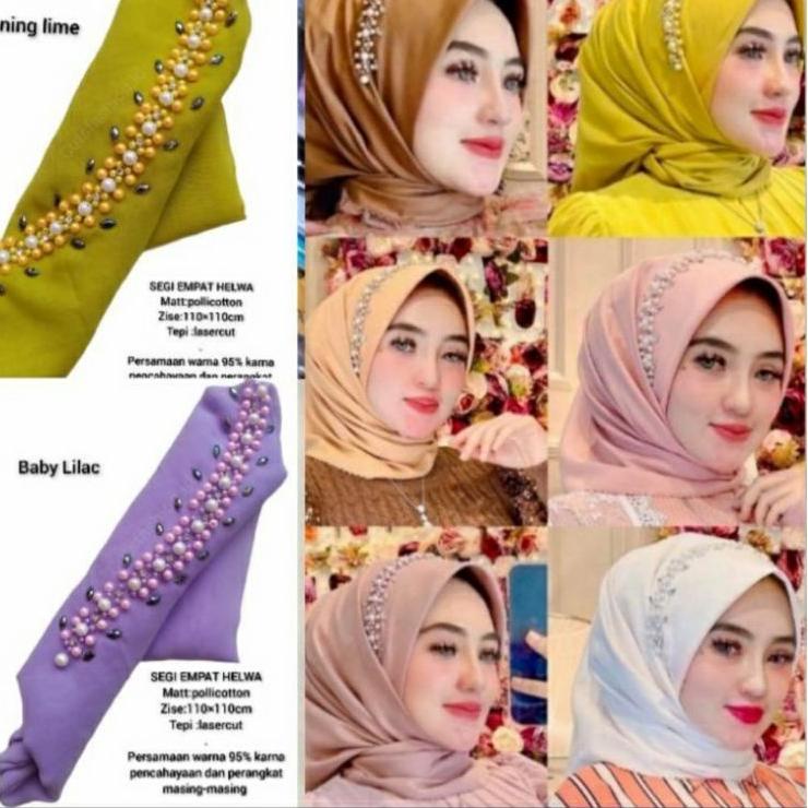 TERLARIZZZ HIJAB SEGIEMPAT PAYET BANDO BELLA SQUARE/HIJAB SEGIEMPAT PAYET BANDO MUTIARA BELLA SQUARE