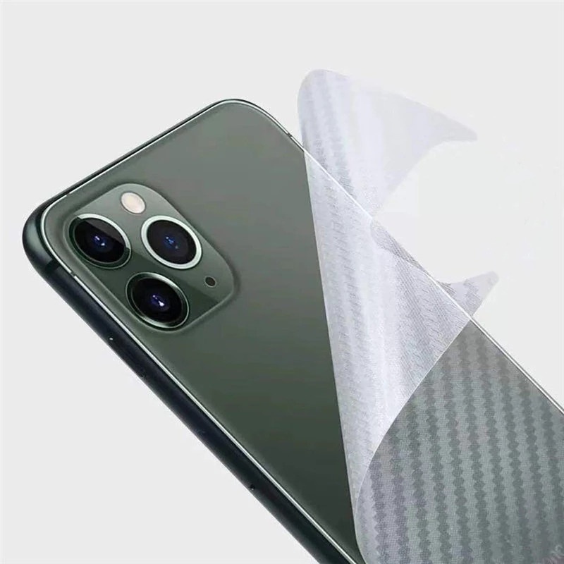 Stiker Film Pelindung Belakang Tekstur Carbon Fiber 3D Translucent Anti Gores Untuk Iphone 14 / 14 Plus / 14 Pro / 14 Pro Max