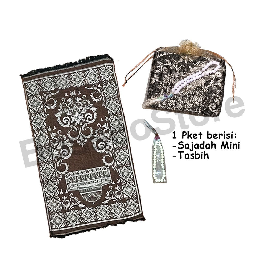 GIFT Sovenir Tile Sajadah Kecil 60x35 Plus Tasbih &amp; Tile sajadah turkey sajadah turki sajadah anak sajadah dewasa hadiah umroh oleh oleh umroh haji sajadah premium sejadah sajada sajadah sujud