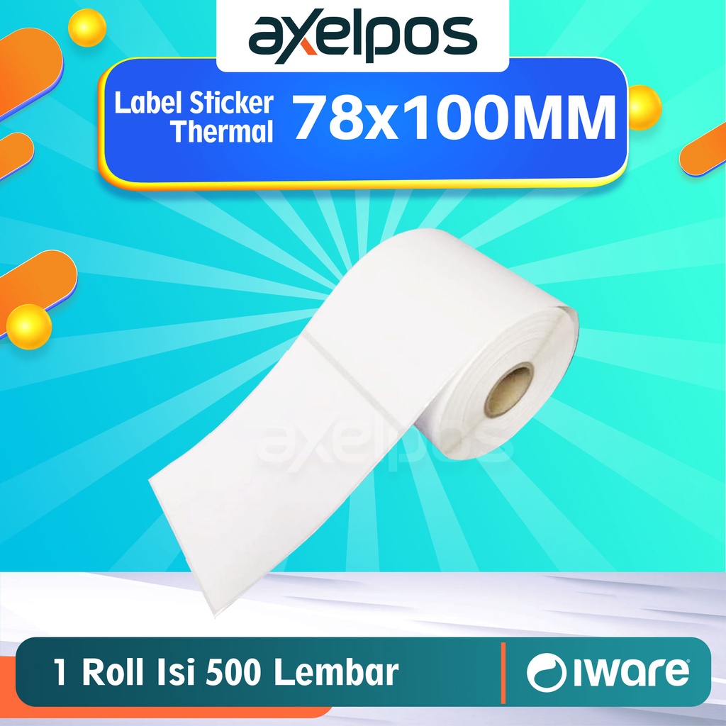 LABEL STIKER THERMAL BARCODE 78x100MM ISI 500 LEMBAR