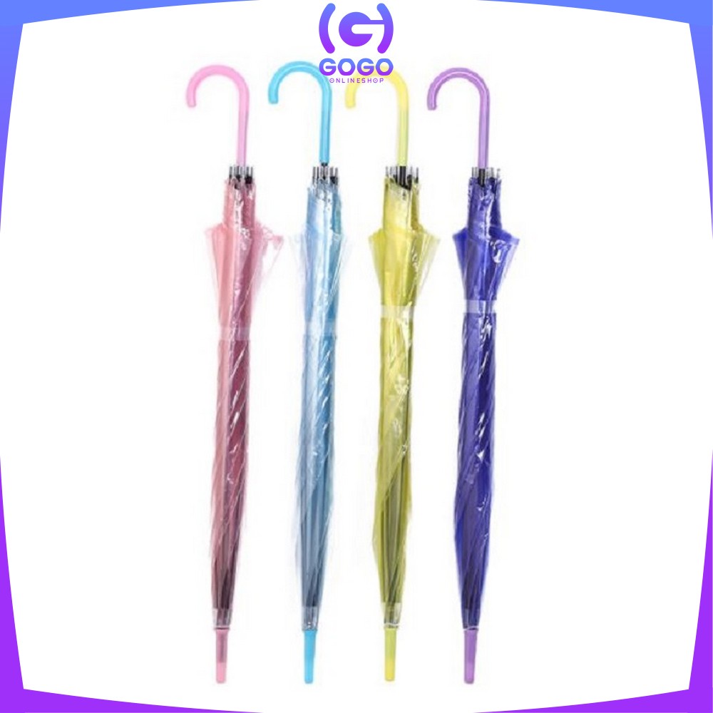 GOGO-C433 Payung Transparan Korea Japanese Style Payung Tongkat Bening Transparan Fashion Drama Korea Simple Payung Polos Kado Unik Souvenir