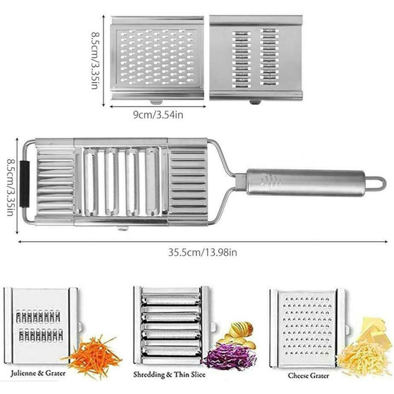 [READY COD] Parutan &amp; Peeler Alat Pengiris Sayuran Multifungsi 3In1 Parutan Serbaguna Gagang cocok untuk semua jenis sayuran hijau makanan