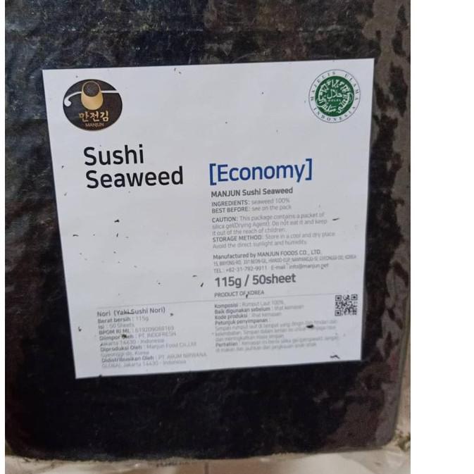 

Diskon✔️Manjun Sushi Nori Economy Grade Seaweed Rumput Laut 50 sheets/lembar|SQ1