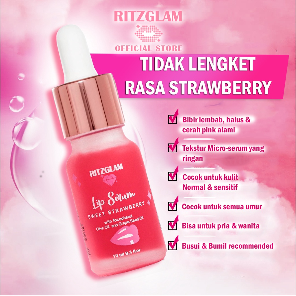 RITZGLAM Agen 12Pcs  Lip Serum Vitamin Pelembab Pemerah Bibir liptint balm gloss