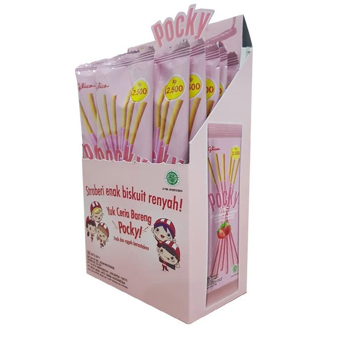 

ARTFf4F9--Glico Pocky SINGLE PACK STRAWBERRY / STROBERI - ( HARGA PER BOX )