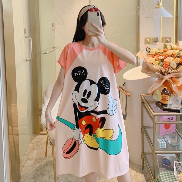 【 Bra Mall 】BM-326 PIYAMA BAJU TIDUR WANITA DASTER SPANDEK RUMAHAN MIDI SIZE JUMBO IMPORT DEWASA MOTIF KARTUN