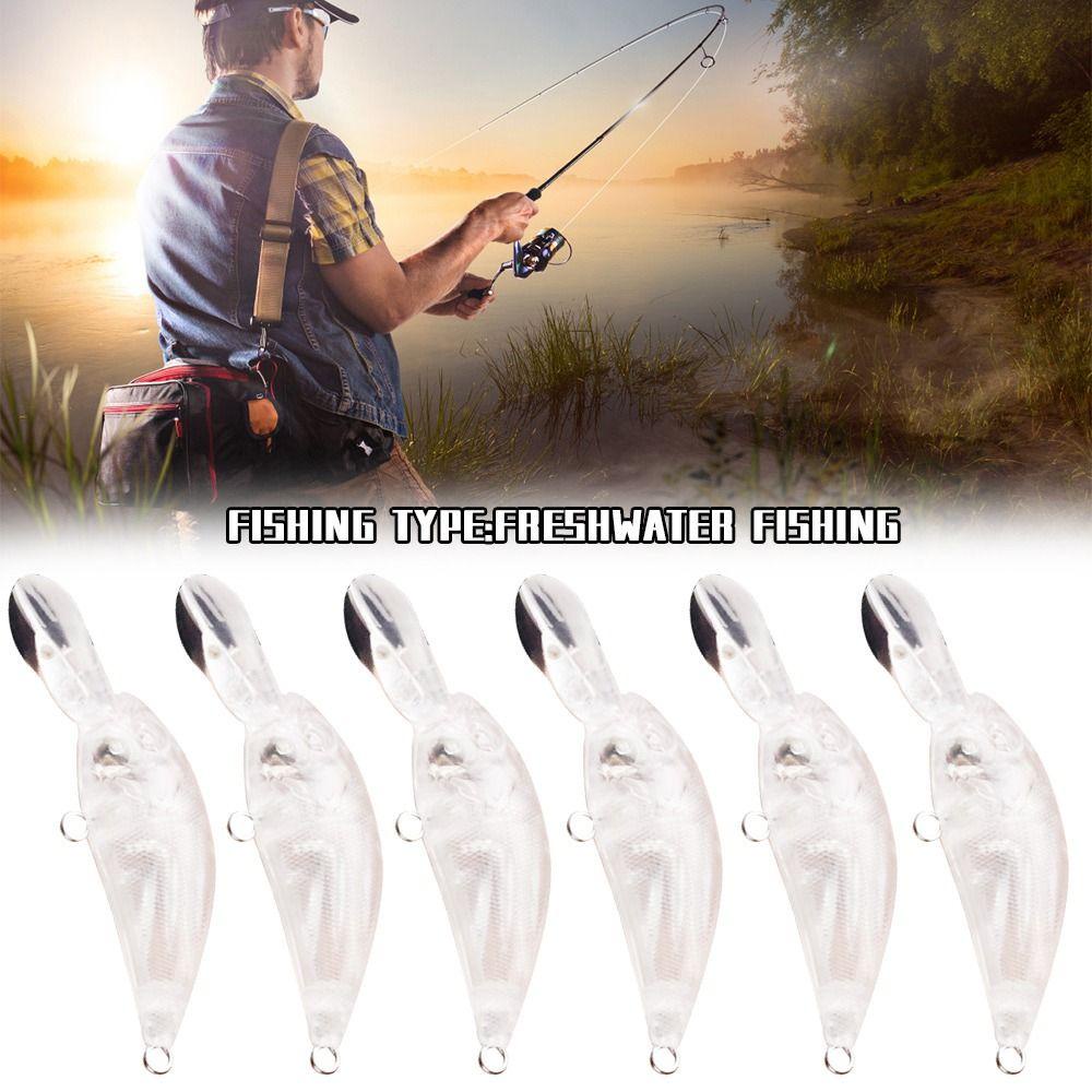 Preva 10pcs Umpan Embrio Body Portable Lifelike Eyes Tackle Treble Hooks Crankbait