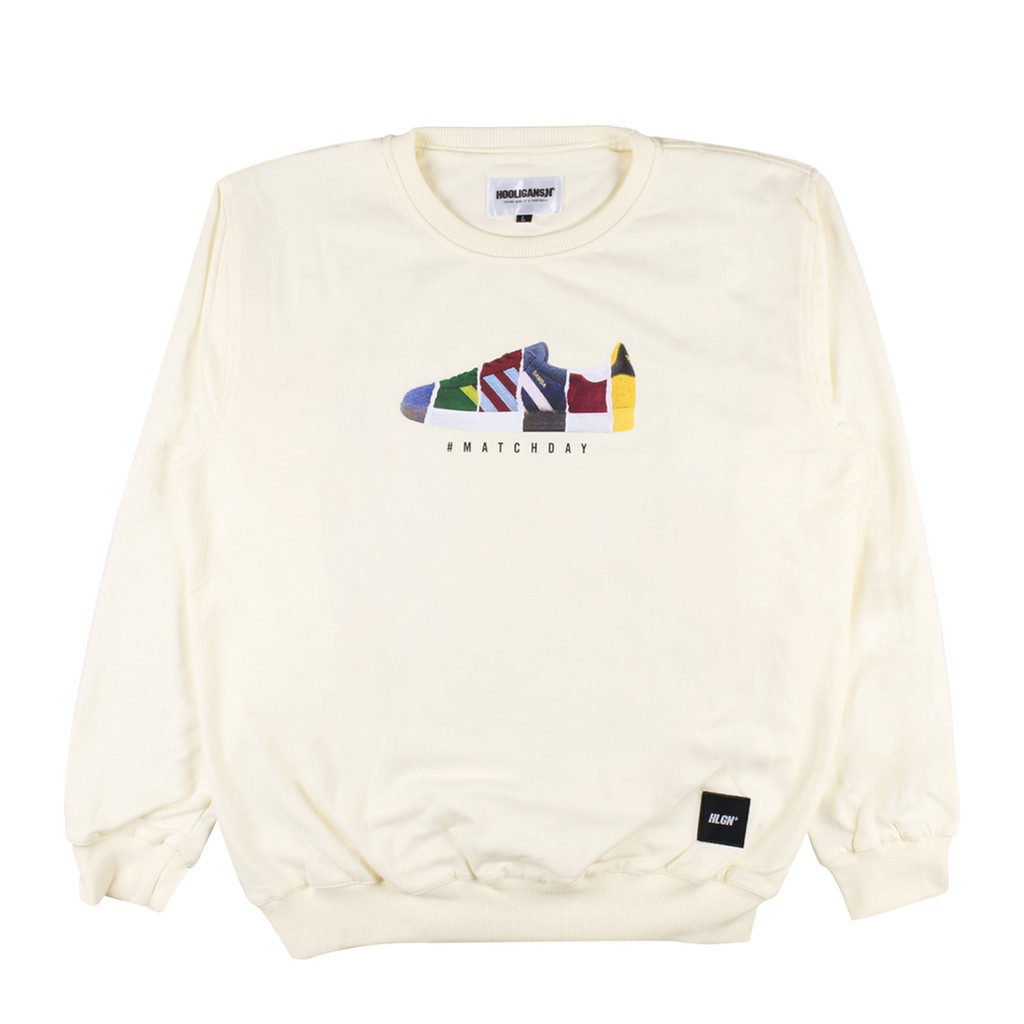 Sweater HOOLIGANS Crewneck Rasgado Broken White / crewneck hooligans basic / jaket hooligans cream /
