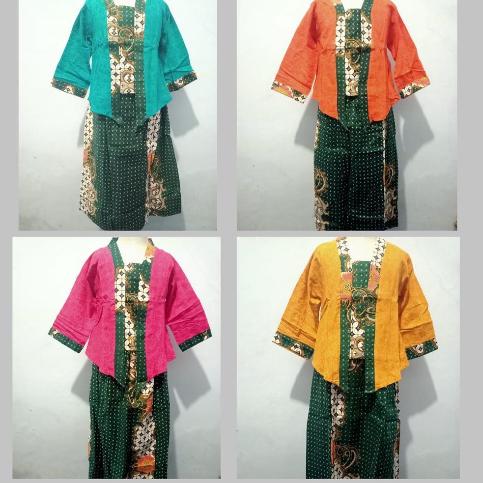 𝕲 KUTU BARU ANAK Usia 1,2,3,4,5,6,7,8,9,10,Tahun Setelan Kebaya Lengan Panjang + Rok Batik ゔ