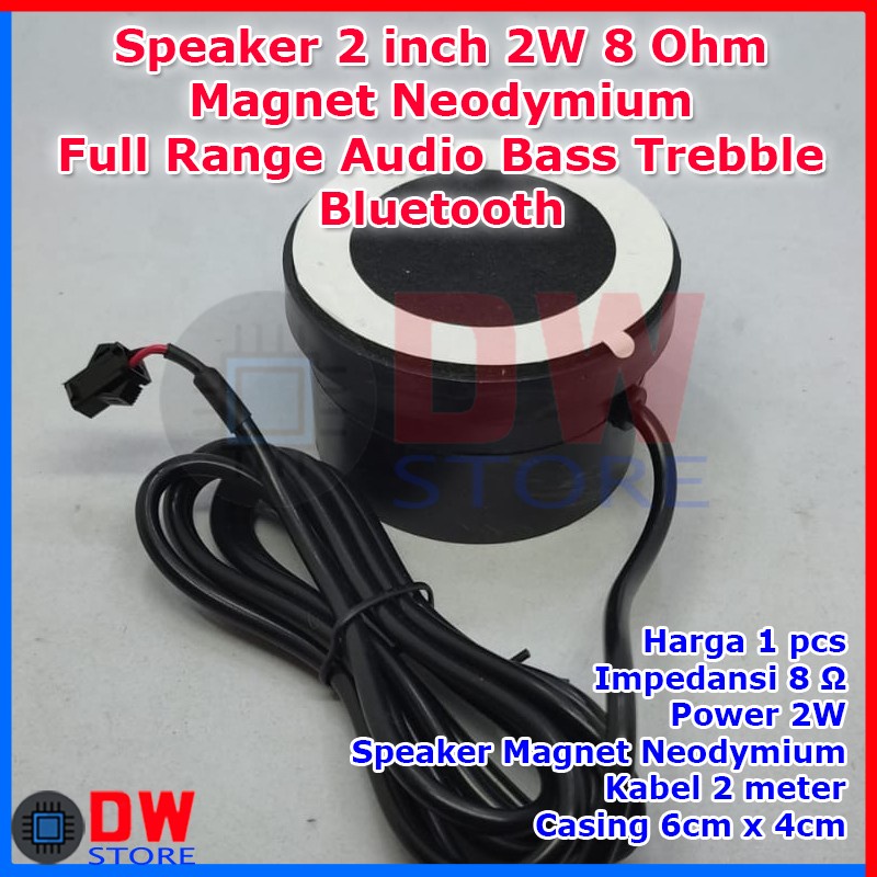 Speaker 2 inch 2in 2 in 2W 8ohm Casing Plastik utk Bluetooth PAM8610