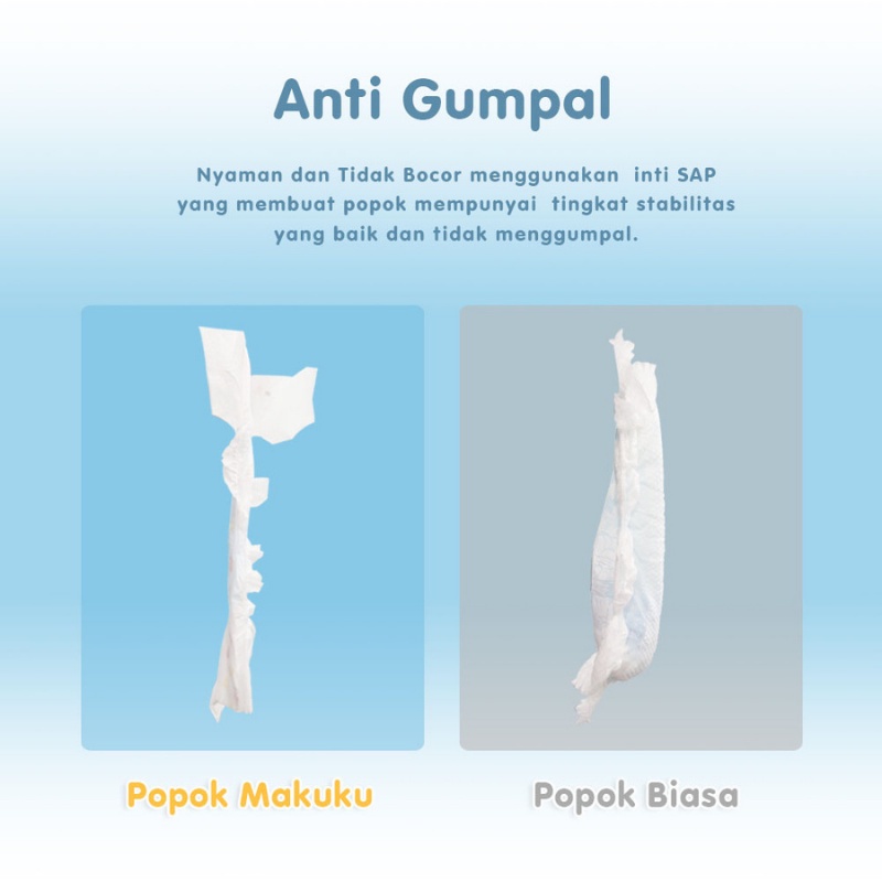 Popok Bayi Tipis Anti Gumpal Cepat Kering Sekali Pakai MAKUKU Air Diapers Slim Tape &amp; Pants Nyaman Dan Lembut