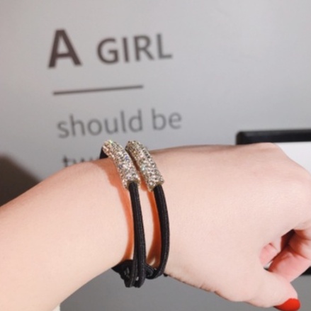 PREMIUM Ikat Rambut Korea Rhinestone - Kunciran Karet Aksesoris Rambut Wanita Hair Ties - Gelang Tangan Permata