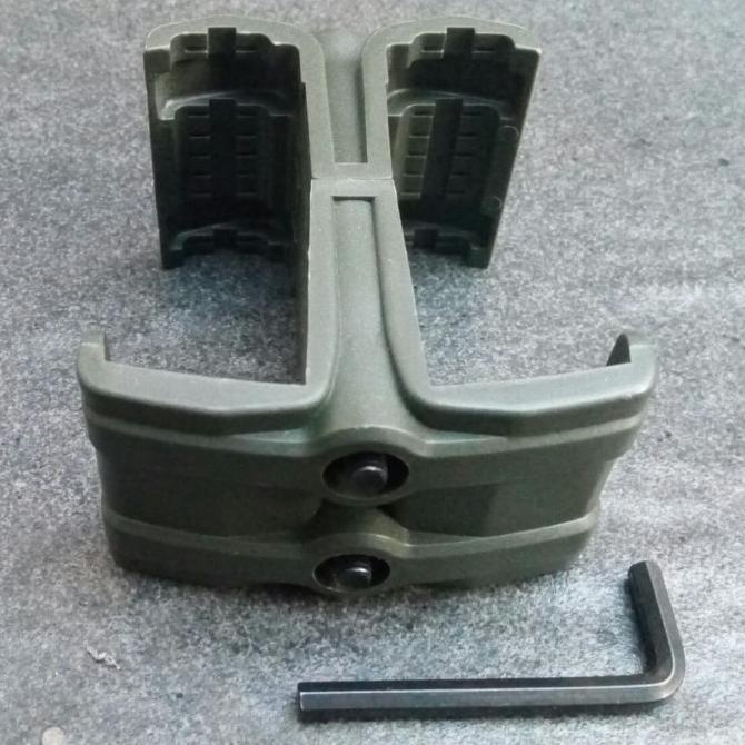Dual Double Magazine Coupler Connector Konektor M4 M16 Ar15 Green Army