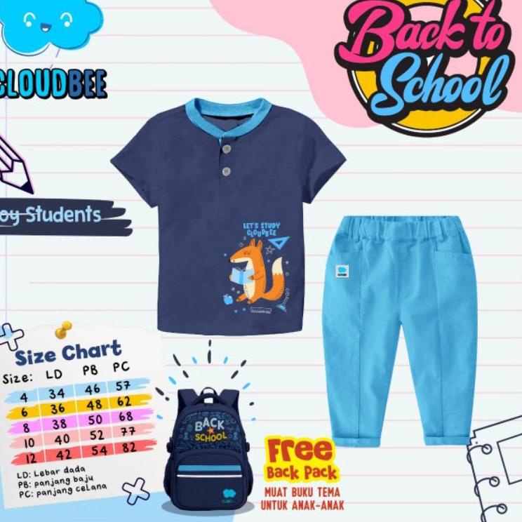 Setelan Back to school Cloudbee "BSB.18Oc22ᴸ"