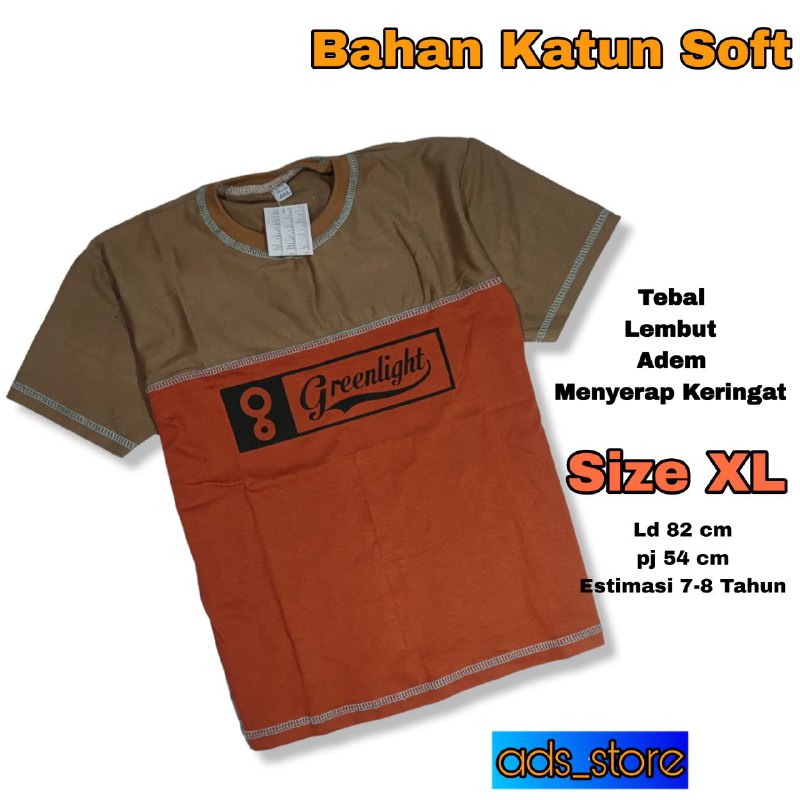 ( PAKET 8 PCS ) Kaos Distro Anak Cowok Cewek Unisex Katun Soft Size XL 7-8 Tahun