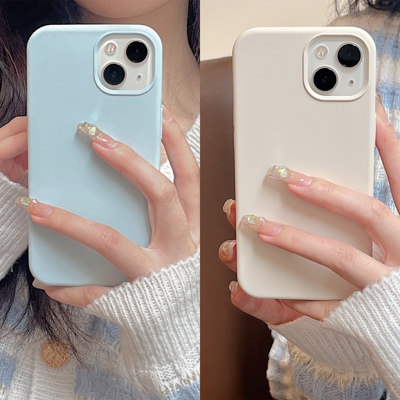 Case Bahan Silikon Cair Warna Hijau Tua Tahan Banting Untuk iPhone 14 14Pro 14Pro MAX 14Plus