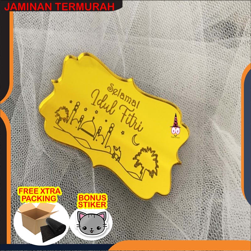 

Terlaris READY AKRILIK TAG Selamat Idul Fitri | Tag Hampers Eid Mubarak - Polos Gold Keren