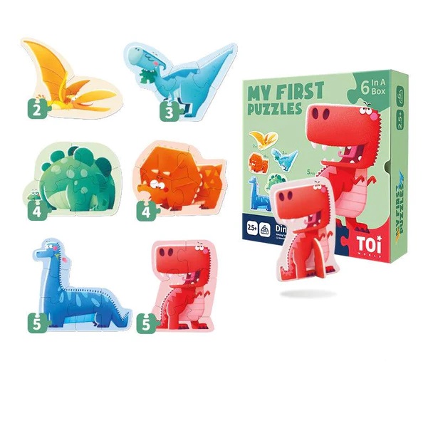 Toi My First Puzzles Dinosaur Mainan Edukasi Anak 2.5+ Kado Anak Jigsaw Puzzle Hewan Purba Simulasi 