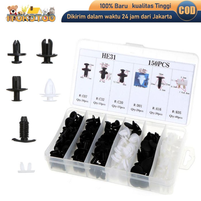 Clip Trim Kit Mobil Push Pin Rivet Bumper 150pcs Car Retainer Clips