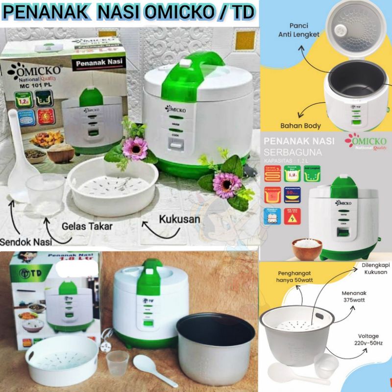 [ BAGUS ] RICE COOKER OMICKO TD 1.2 LITER MURAH