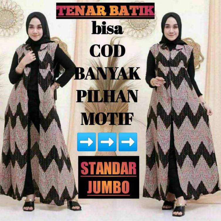 "SUS.18Oc22в" Outer Long Cardy Kardigan Cardigan Gardigan Rompi Batik Wanita Standar Jumbo Panjang T
