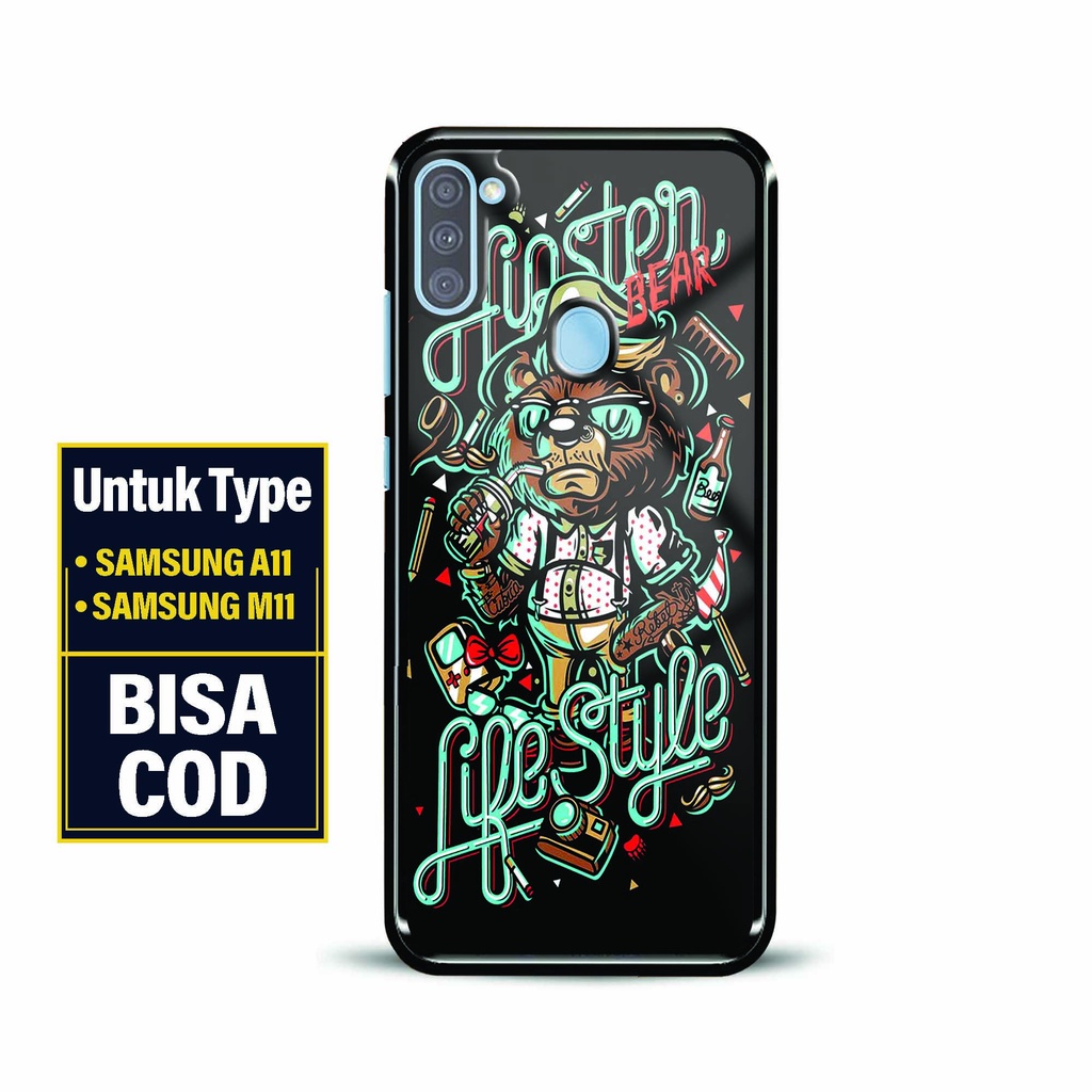 Glossy Hardcase Samsung A11 / M11 - Softcase Kaca Samsung A11 / M11 - Fashion Case [ Fold 51 ] - Sil