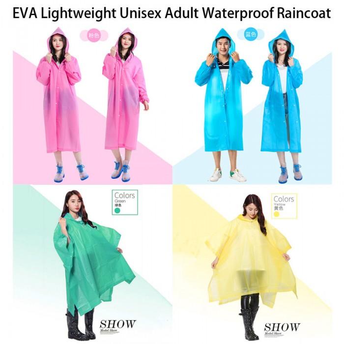 Jas hujan plastik terusan EVA polos/Raincoat Mantel Hujan Lengan Panjang/ Raincoat Mantel/ Jas Hujan Ponco Eva Lightweight Raincoat/ Portable Raincoat Poncho with Hood / JAS HUJAN/ DEWASA Model Poncho Kancing