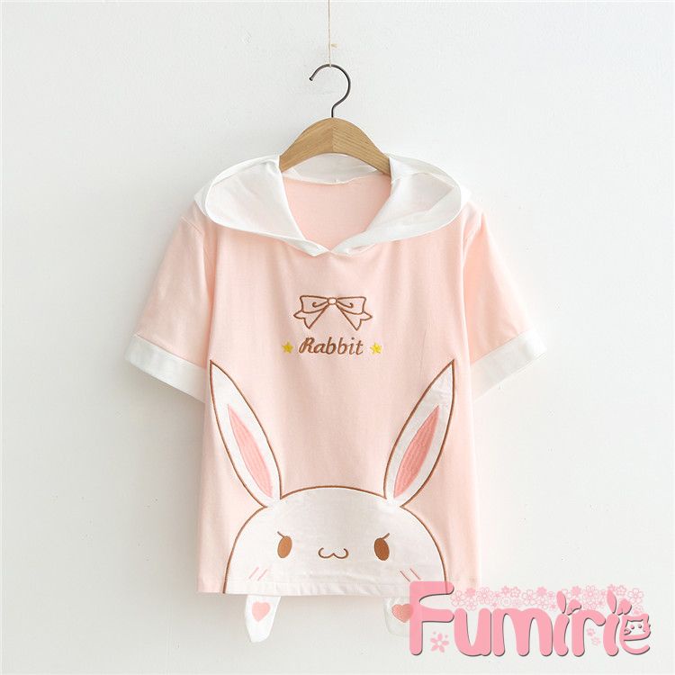 【Fumirie】Ready Kaos Hoodie Jepang Korea Unik Lucu Kucing Kelinci Sailor Seifuku Kawaii Kaos Couple Unisex Kaos Tshirt Kekinian