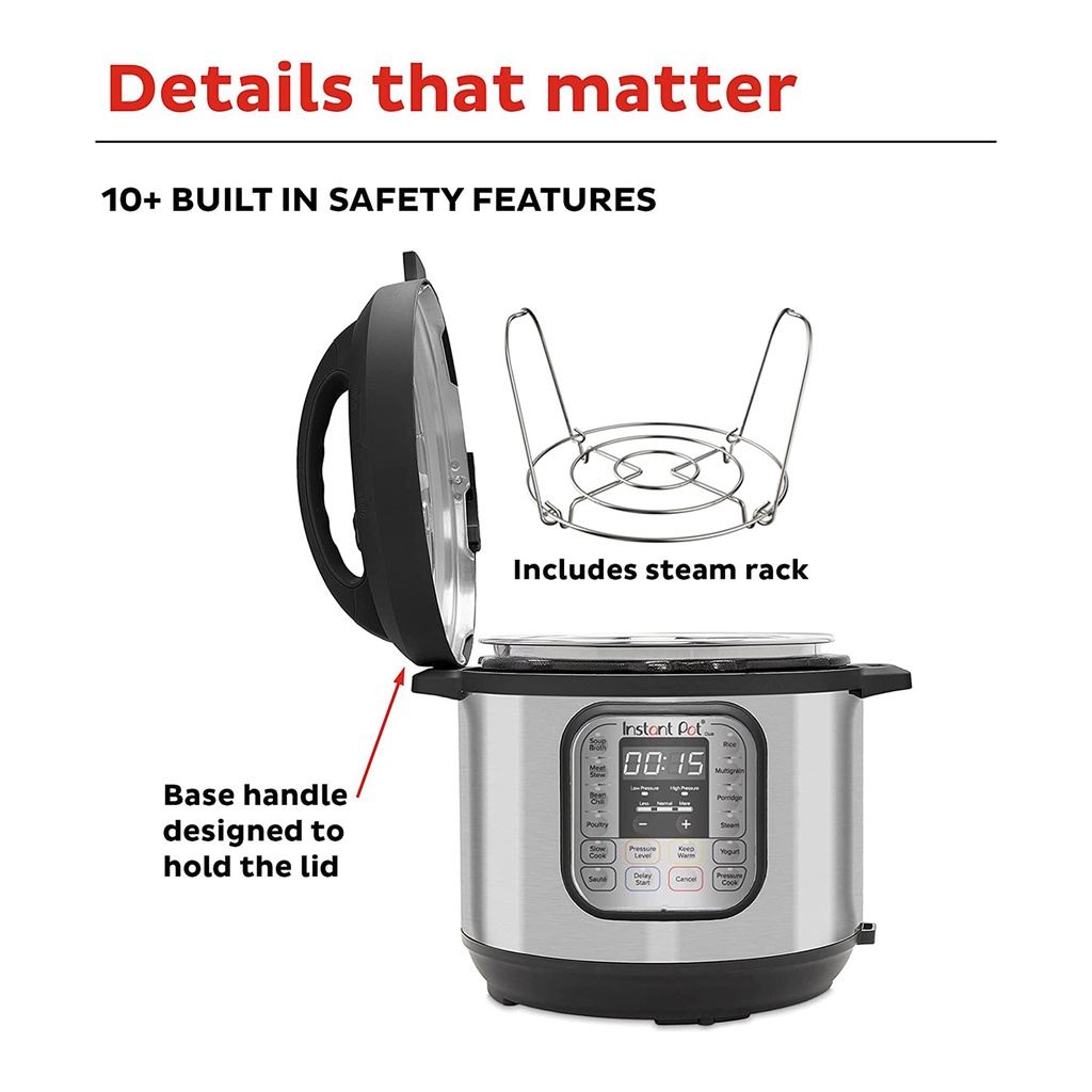 Instant Pot Duo 7in1 6 Slow Cooker Quart (5,7 L) Stainless Steel Black