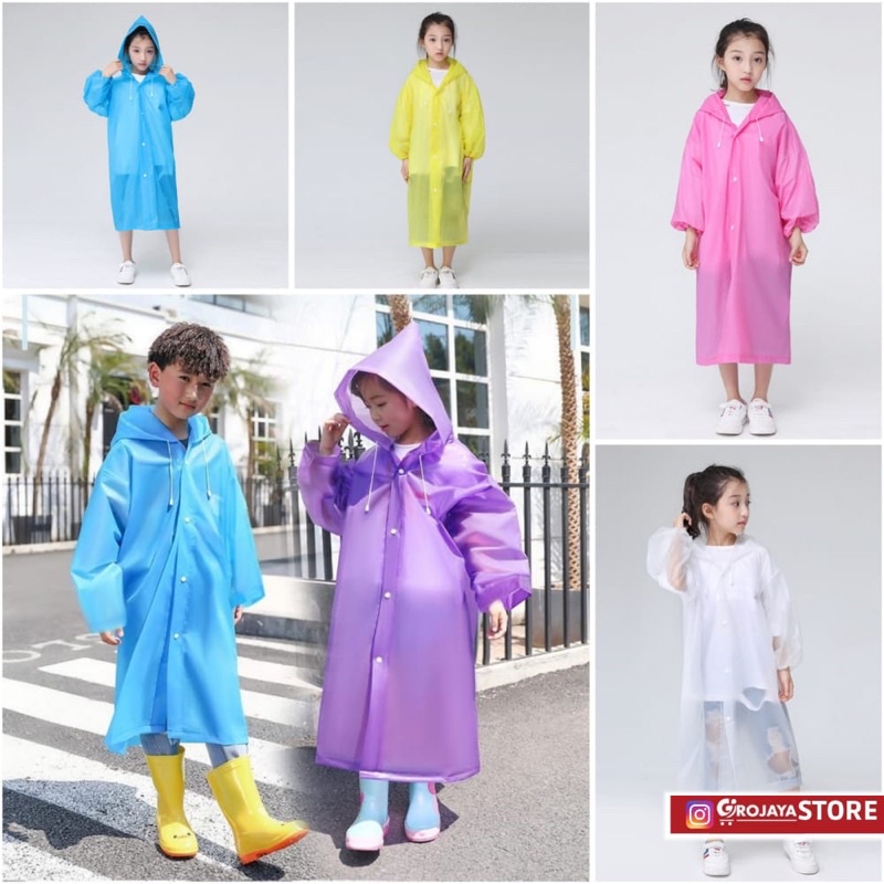 [Anti Air] Mantel Jas Hujan Anak Polos Motif Korea - Jas Hujan Sekolah Naik Motor Bermain Praktis
