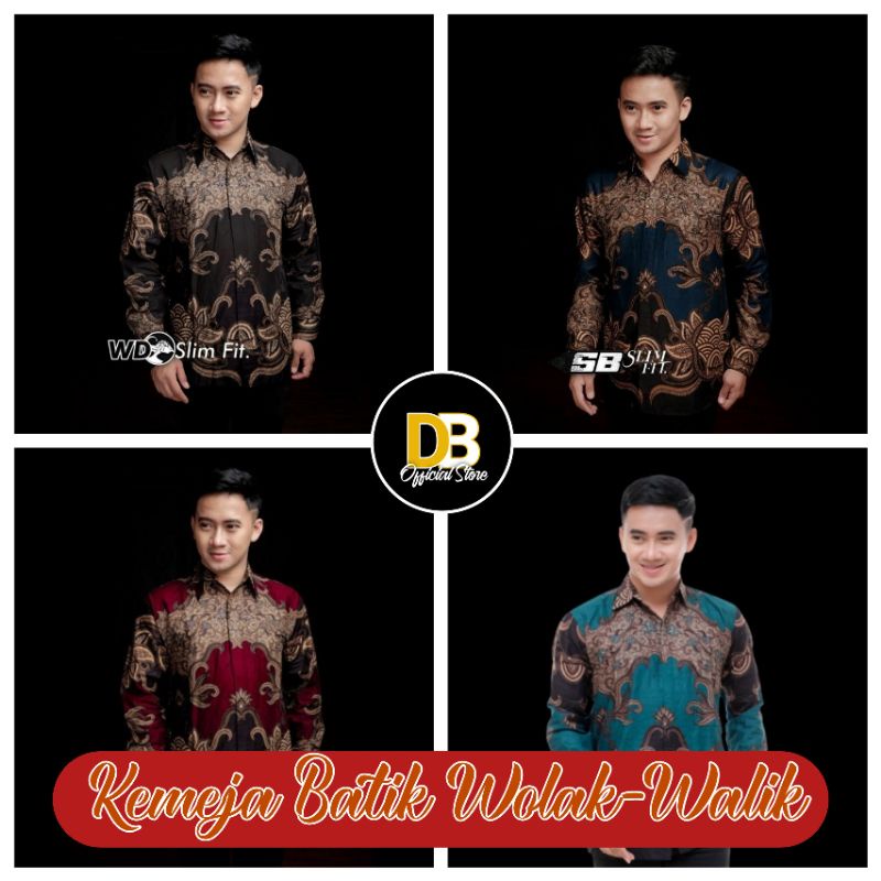 Kemeja Batik Pria Casual Lengan Panjang Motif Wolak-Walik M L XL XXL / Batik Pekalongan / Hem Batik Lengan Panjang / Bisa COD / Murah / Baju Batik Kerja Modern / Batik Nusantara / Kemeja Koko dewasa