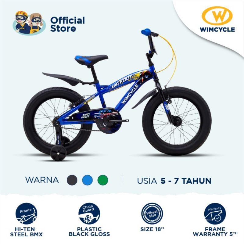 SEPEDA BMX WIMCYCLE 18 INCH BIG FOOT 3.0