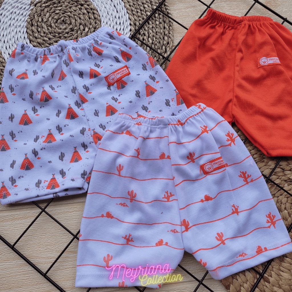 3 PCS Celana Pendek Bayi Baru Lahir Seri Orange Meyriana Collection