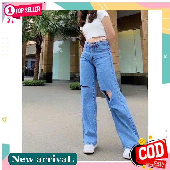 Celana Jeans Wanita Jeans 7 9 Twoline Jins Riped Import Terbaru Kekinian Highwaist Sobek Distro Impo