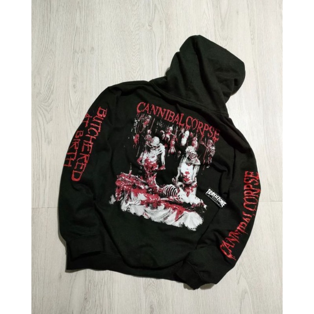 Zip Hoodie C4NN1BAL CORPSE - BUTCHERED AT BIRTH (L) Merchandise Band Import Original