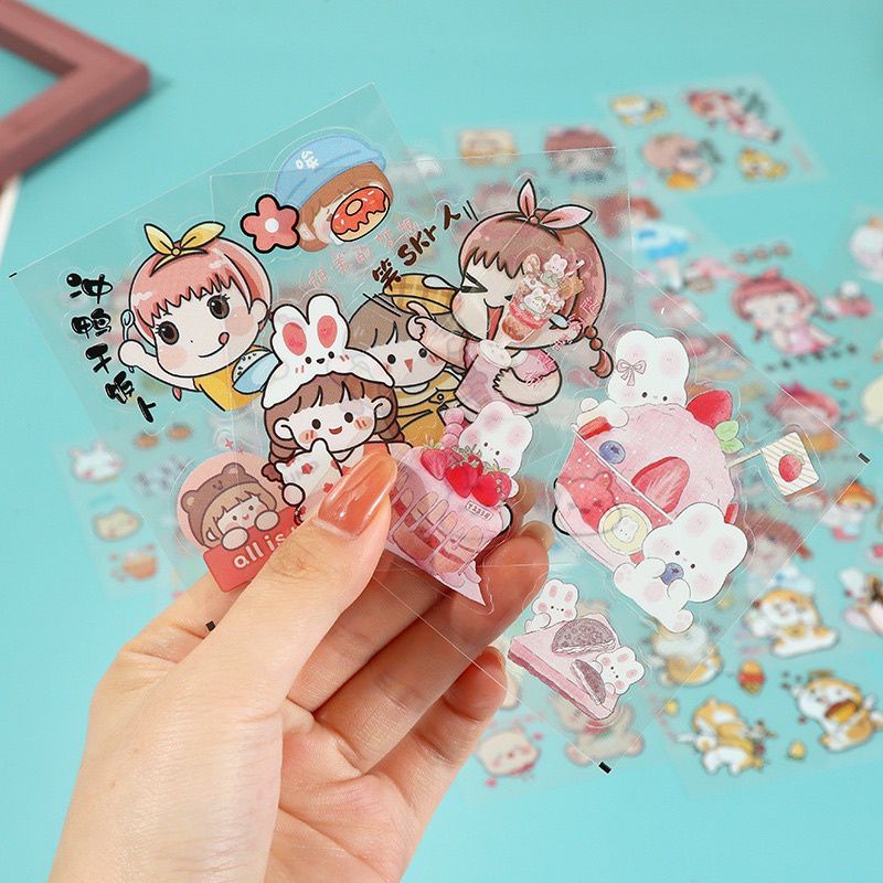 

BELANJA.IDS [1 LEMBAR] Stiker Lucu unik/ Sticker Hp Laptop sticker Botol Minum/2D Tumbler Aesthetic Motif Bening PVC sticker viral sticker cute