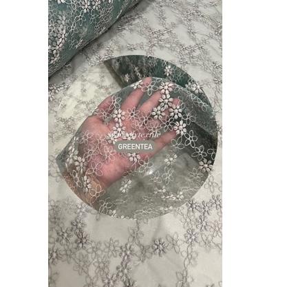 (hhui -77) Tulle Bordir Sakura Kain Tile Motif Kain Kebaya Brokat Best