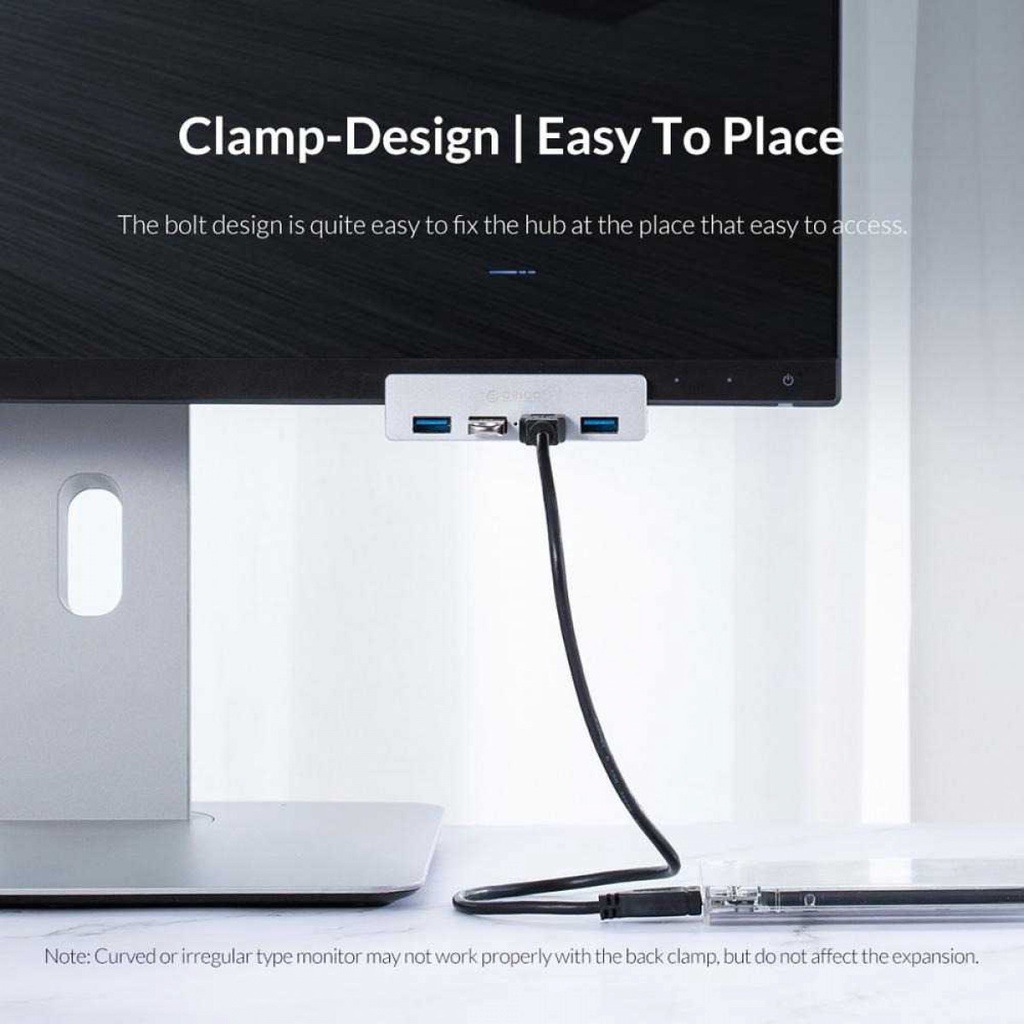 USB Hub 3.0 Jepit Clamp Clip-on Type Universal Aluminium 4 Port