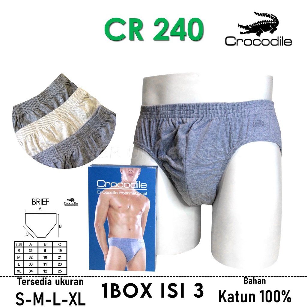 Celana Dalam Pria CROCODILE  CR 240 ISI-3 PCS