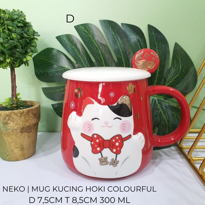 MUG KERAMIK NEKO CAT | MUG KUCING HOKI