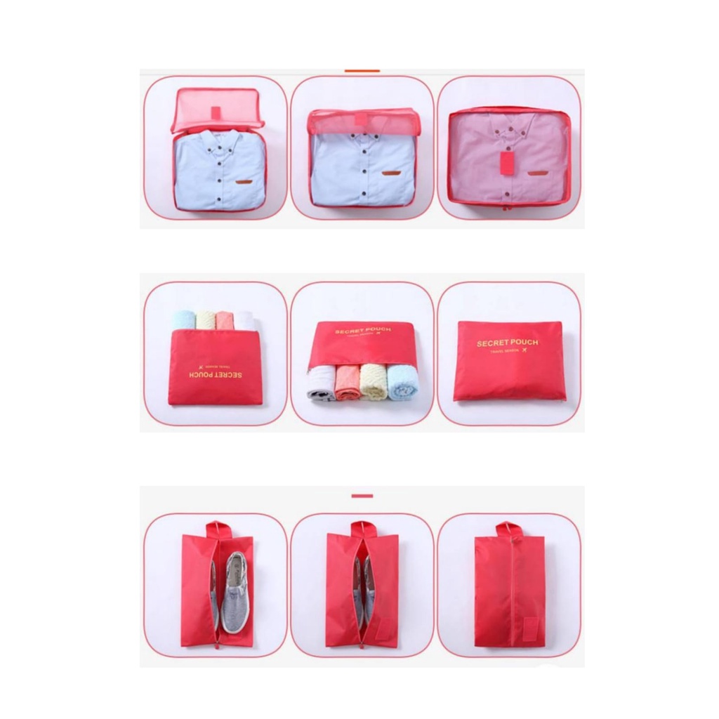 Tas Travel Organizer Storage Bag Tas Dalam Koper 7in1 7Set Travel