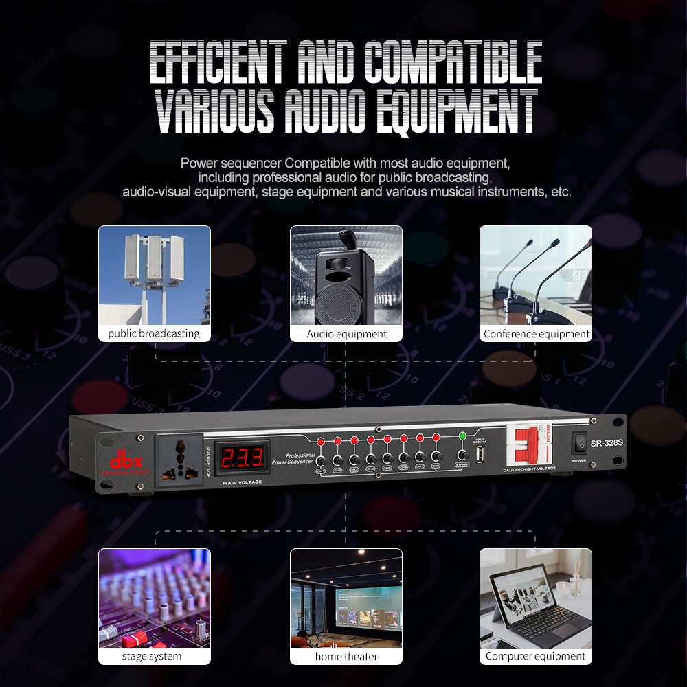 Manajer listrik  SR-328S 40 Amp power controller 8-channel audio time system power is applicable to stage central control socket controller.