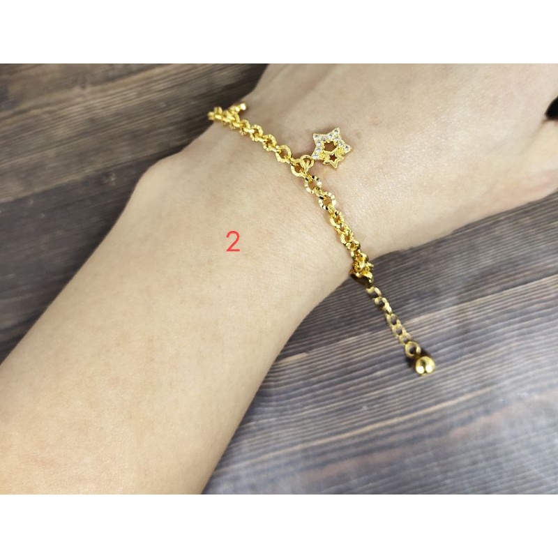 Fifi Fashion Gelang Fashion Nori Ukir CantiQ Model Perhiasan Lapis Emas 18K