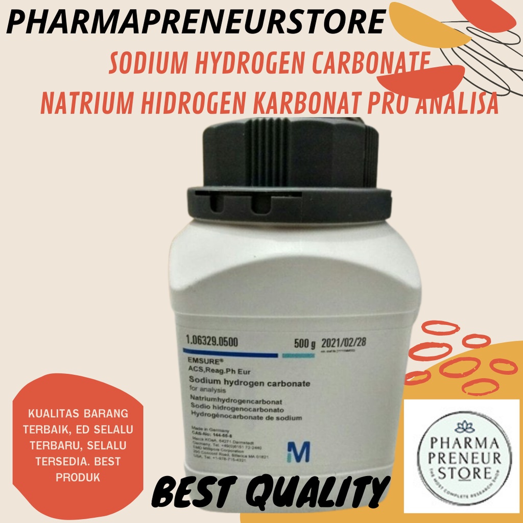 SODIUM HYDROGEN CARBONATE / NATRIUM HIDROGEN KARBONAT PRO ANALISA 5 DAN 10 GRAM MERCK BEST QUALITY