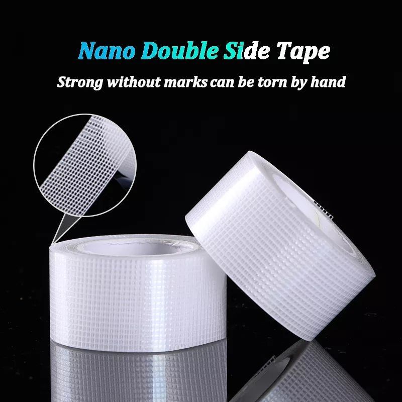 Jual Double Tape Bening Motif Kasa Double Tape Perekat Transparan