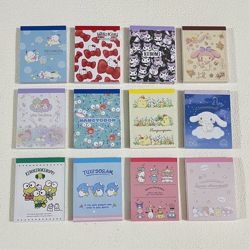 

Mini Memo Pad Yamano Sanrio Characters Hello Kitty My Melody Cinnamoroll Little Twin Stars Keroppi Tuxedo Sam Hangyodon Kuromi Pochacco Pompompurin Limited Edition
