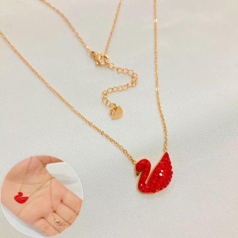 KALUNG RANTAI TITANIUM LIONTIN BEBEK WANITA ANTI KARAT DAN TIDAK MUDAH LUNTUR TERBARU