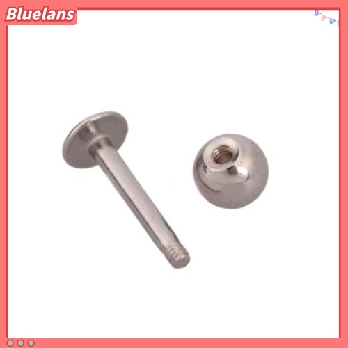 Bluelans 10 X Stainless Steel Tragus Ball Labrets Lip Chin Ring Bar Body Piercing Studs