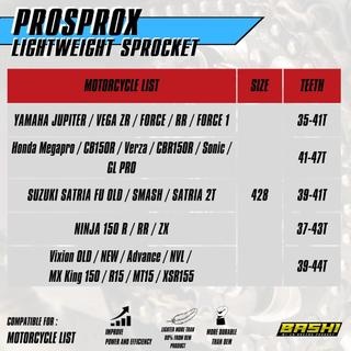 Gear belakang BASHI PROSPROX 428 lighweight rear sprocket racing ringan UNIVERSAL vixion old vixion new advance /nvl mx king 150 r15 mt15 xsr155