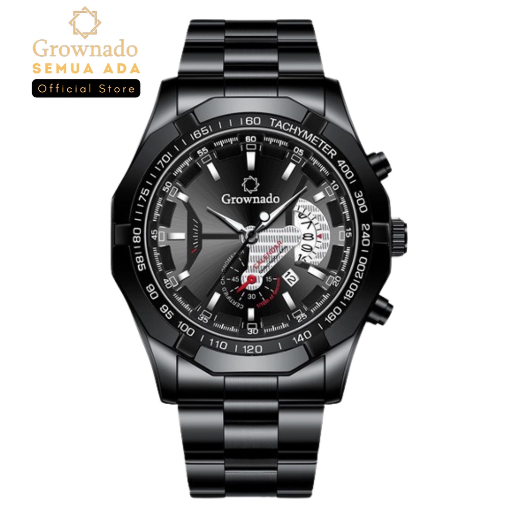 GROWNADO Jam Tangan Pria Rantai Original Ori Anti Air Rantai Wanita Cowok Cowo Murah Watch Karet Wat